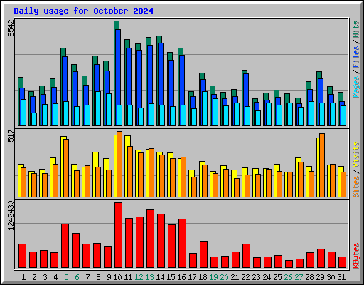 Daily usage for October 2024